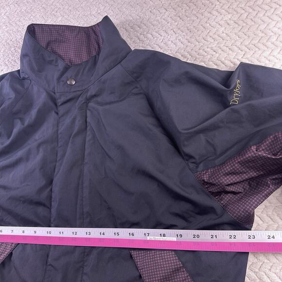 DryJoys FootJoy Golf Jacket Mens Medium FJ Full Zip Houndstooth Rain Wind - Picture 12 of 16